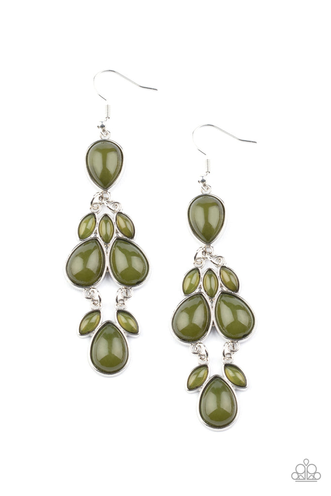Superstar Social - Green Military Olive Earrings - Paparazzi
