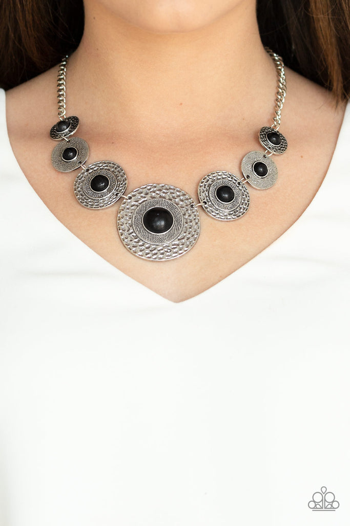 Tiger Trap - Black Hammered Necklace - Paparazzi
