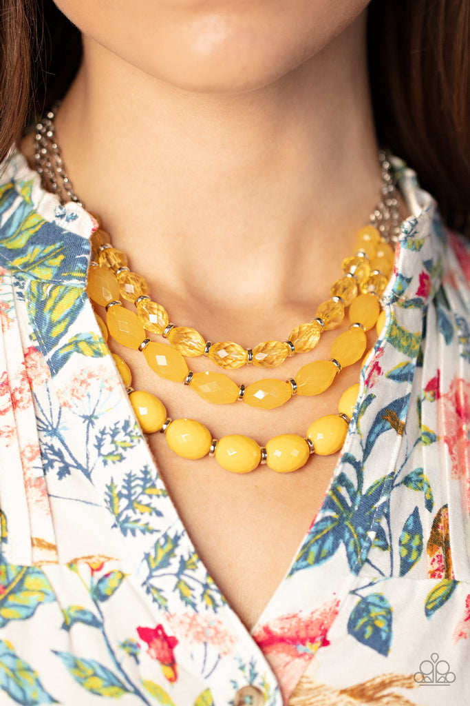 Tropical Hideaway - Yellow Necklace - Paparazzi