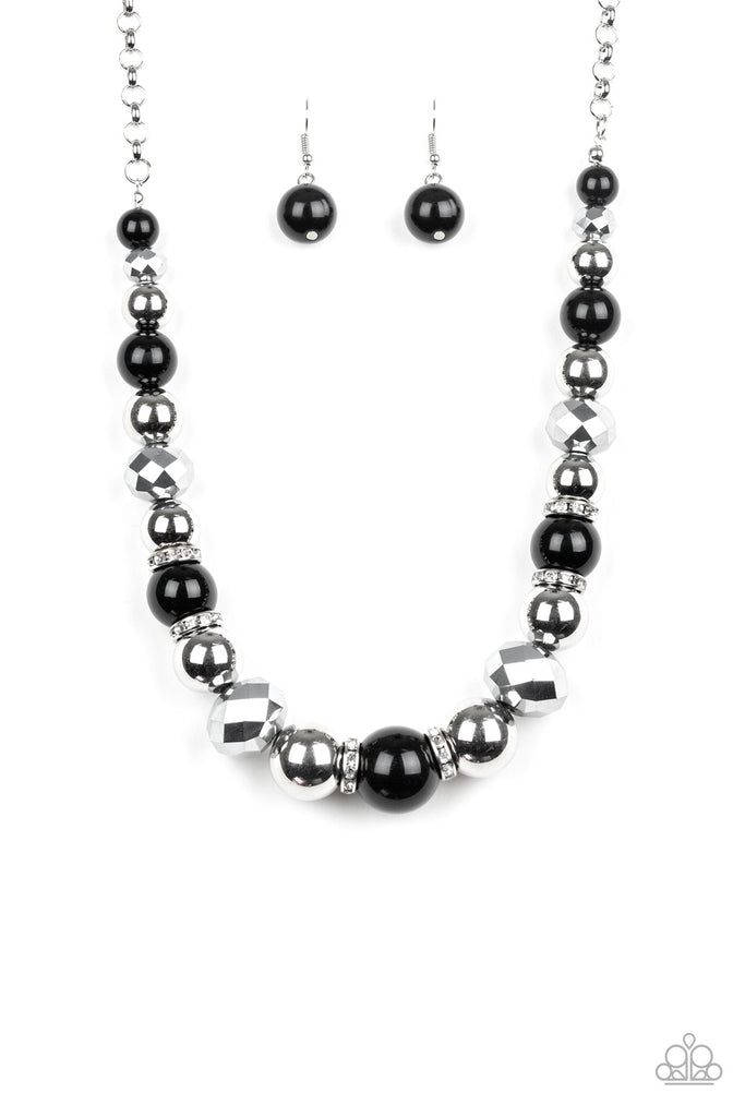 Weekend Party - Black & Silver Necklace - Paparazzi