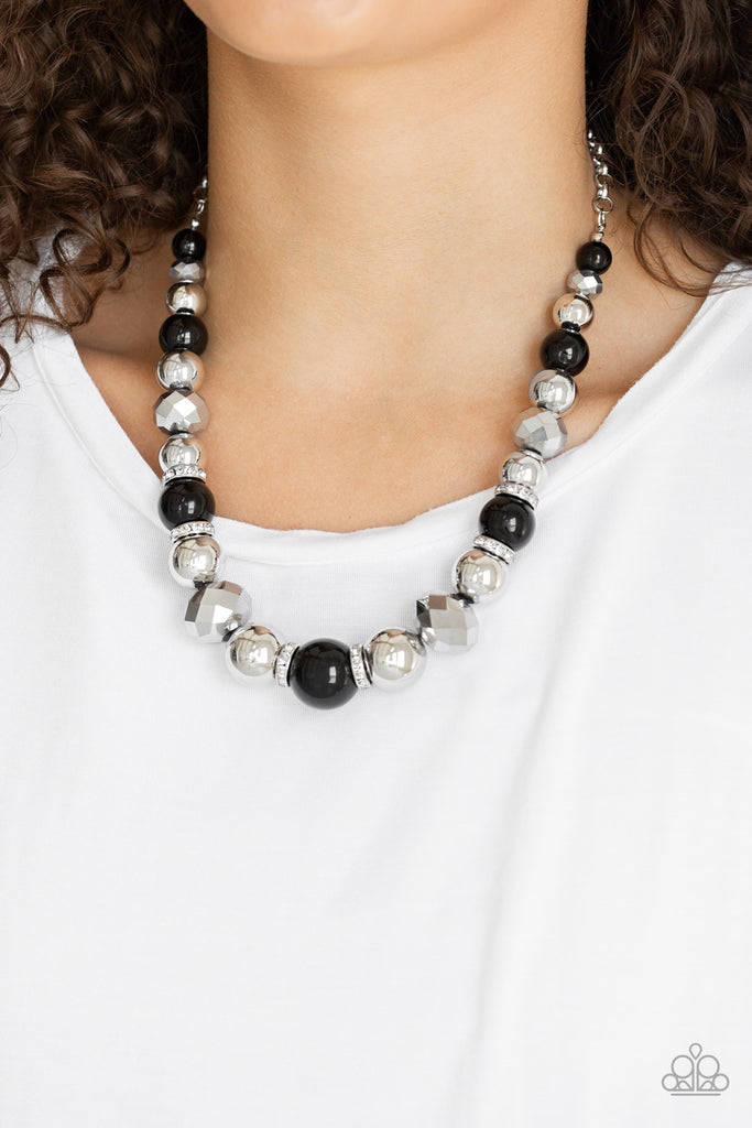Weekend Party - Black & Silver Necklace - Paparazzi
