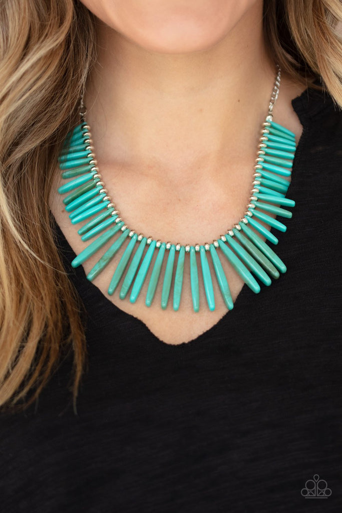 Out of My Element - Blue Turquoise Necklace - Life of The Party Exclusive July 2020 - Paparazzi