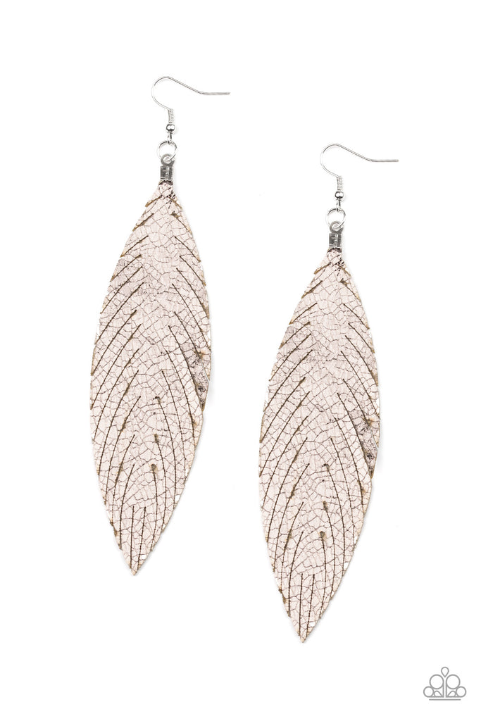 Feather Fantasy - Multi Leather Feather Earrings - Paparazzi