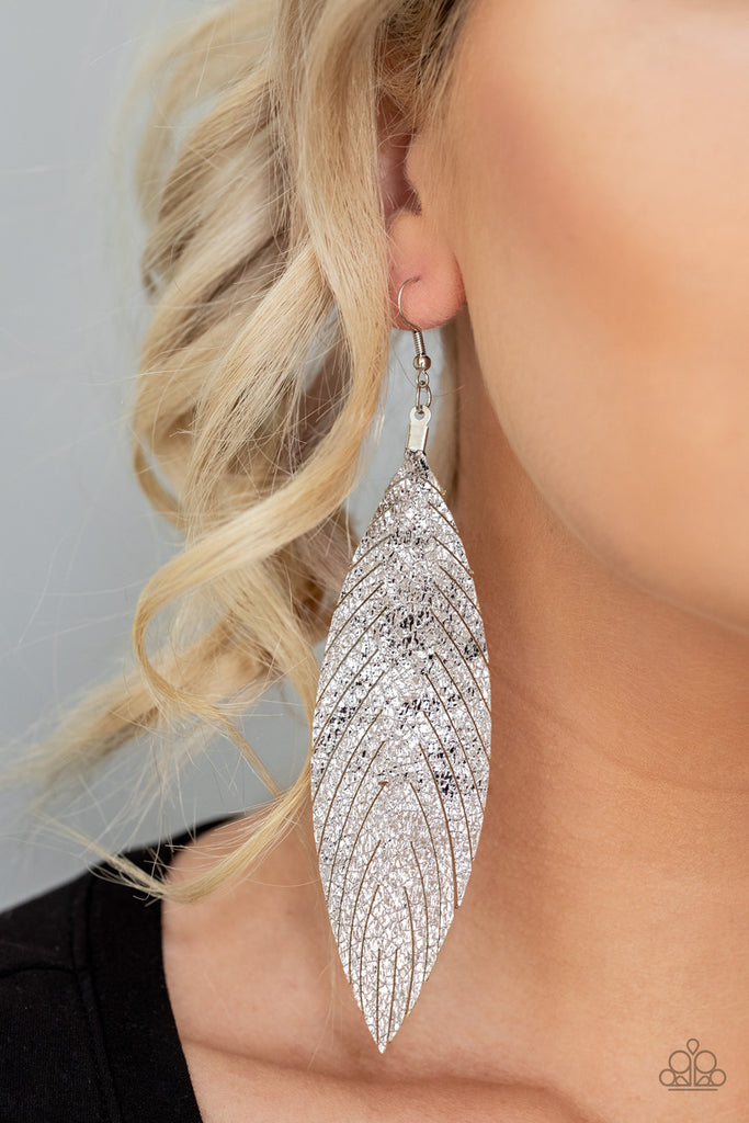 Feather Fantasy - Multi Leather Feather Earrings - Paparazzi