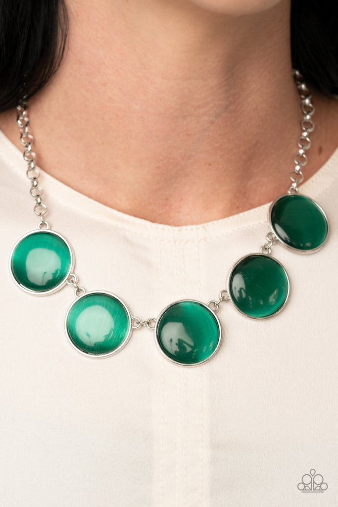 Ethereal Escape - Green Cat's Eye Necklace - Paparazzi