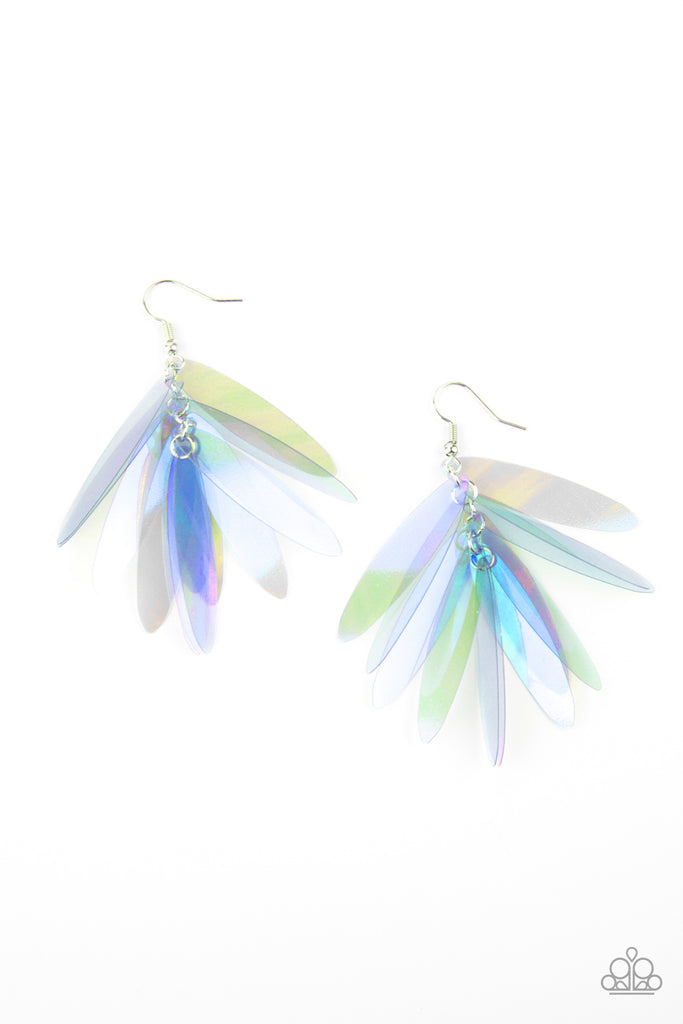 Holographic Glamour - Blue Iridescent Earrings - Paparazzi