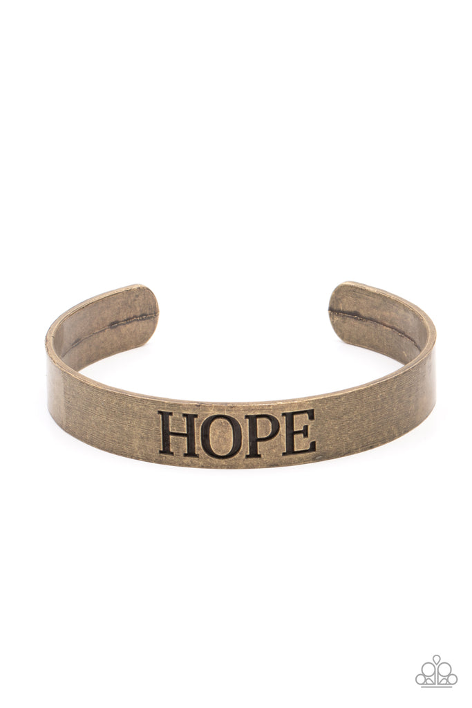 Hope Makes The World Go Round Brass Paparazzi Bracelet Chic Jewelry Boutique