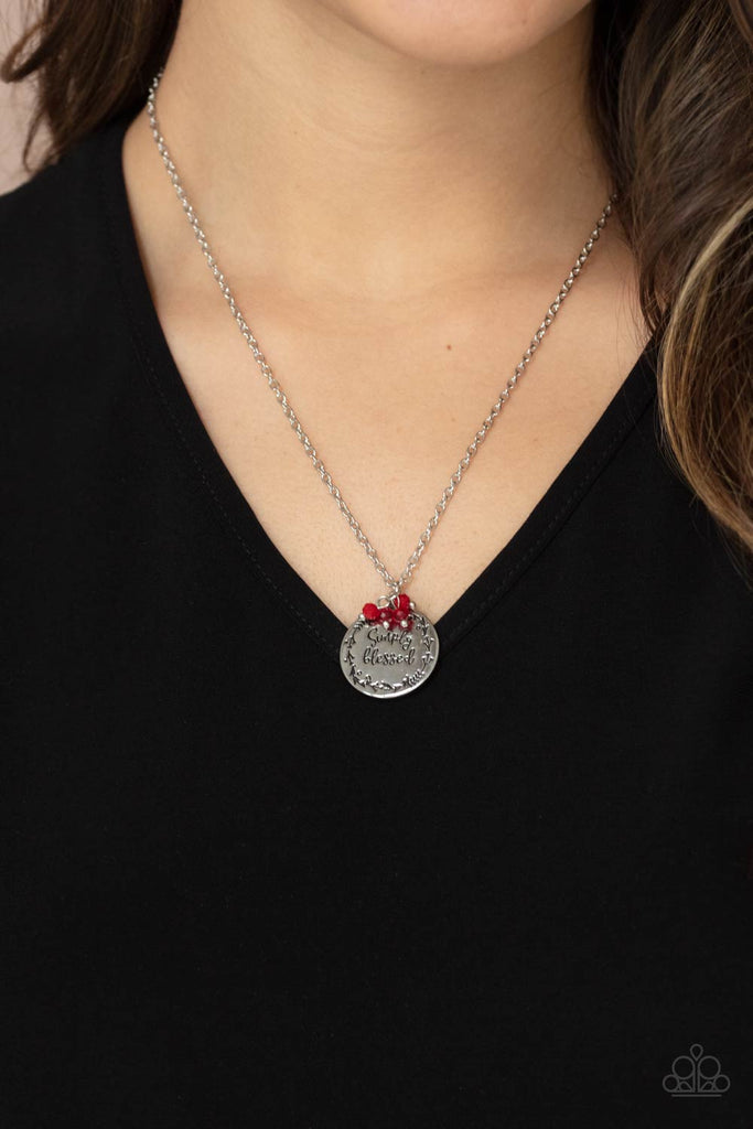 Simple Blessings - Red "Simply Blessed" Necklace - Paparazzi