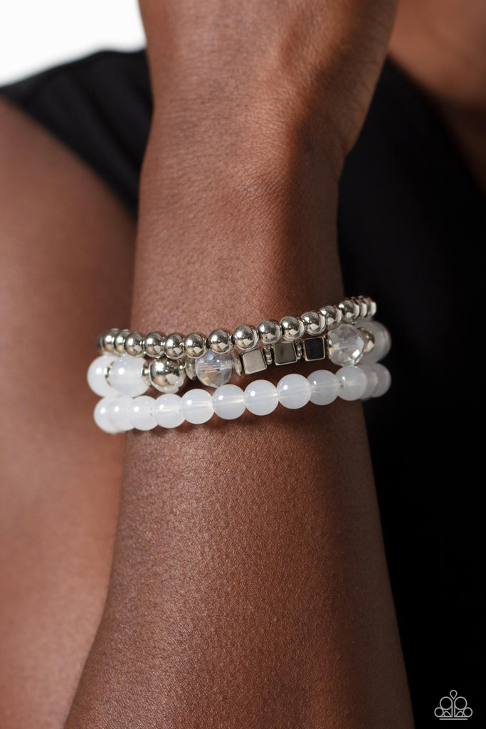 CUBE Your Enthusiasm - White Bracelet - Chic Jewelry Boutique