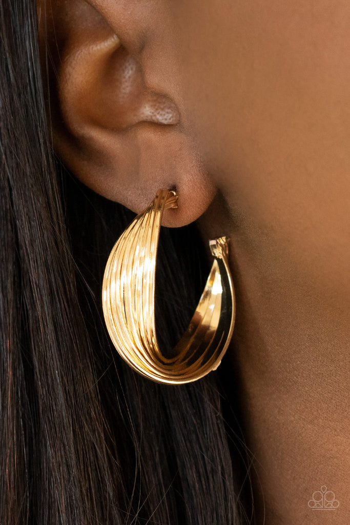 Curves In All The Right Places - Gold Hoop Earrings - Paparazzi