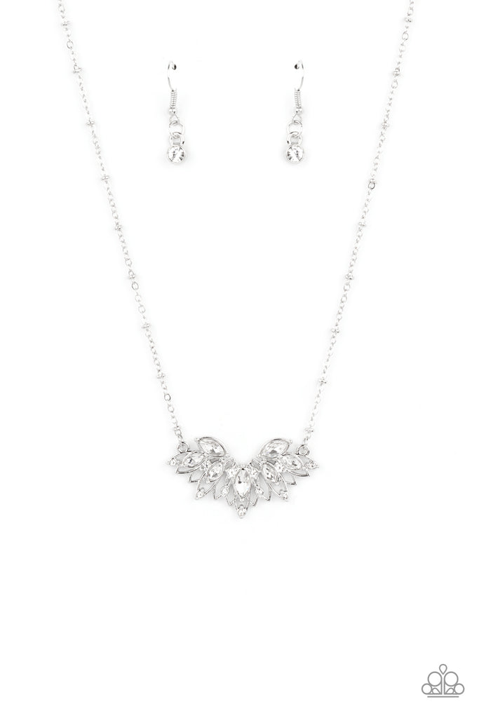 Deluxe Diadem White Rhinestone Paparazzi Necklace Chic Jewelry Boutique
