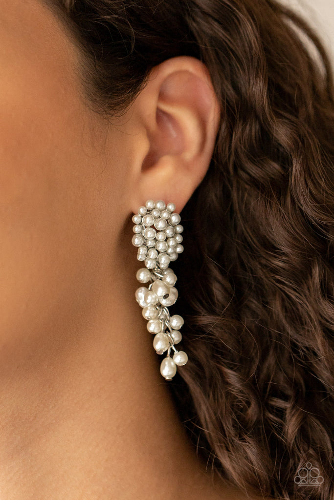 Fabulously Flattering - White Pearl Earrings - Paparazzi