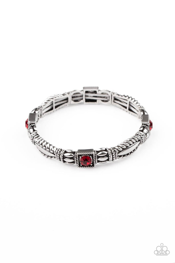 Get This GLOW On The Road - Red Rhinestone Bracelet - Paparazzi
