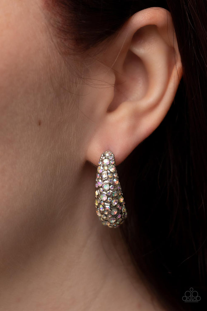 Glamorously Glimmering - Multi Iridescent Hoop Earrings - Paparazzi