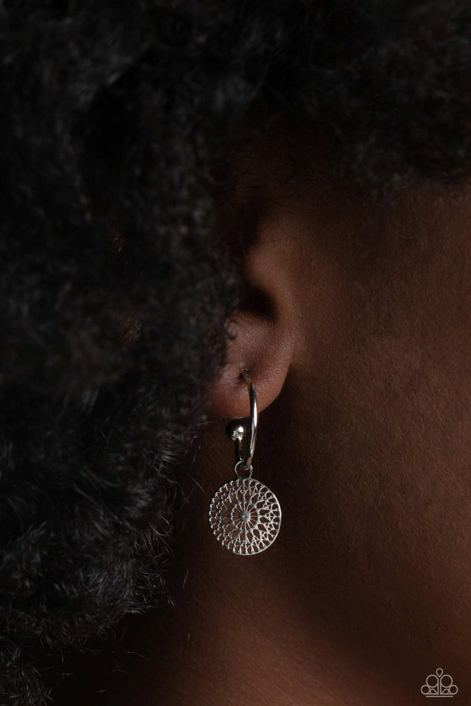 Mandala Maiden - Silver Hoop Earrings - Chic Jewelry Boutique