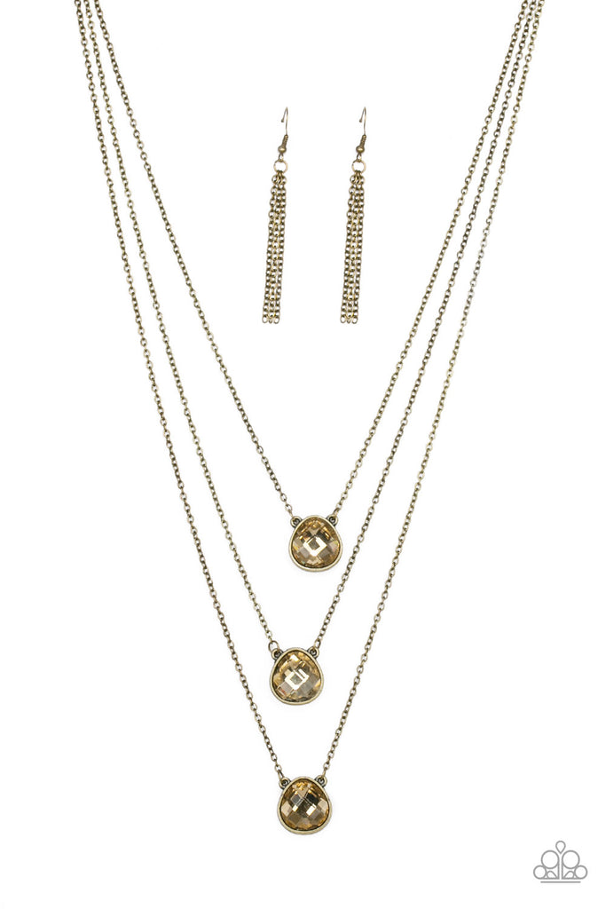 Once In A MILLIONAIRE - Brass Teardrop Layered Necklace - Paparazzi