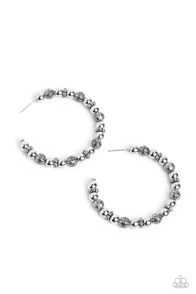 Rebuilt Ruins - Silver Hoop Earrings - Chic Jewelry Boutique