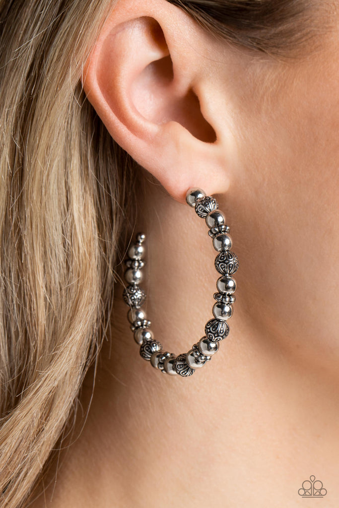 Rebuilt Ruins - Silver Hoop Earrings - Chic Jewelry Boutique