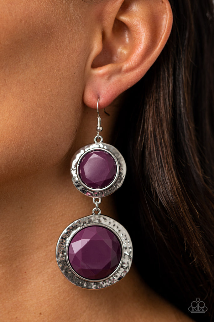 Thrift Shop Stop - Purple Magenta Earrings - Paparazzi