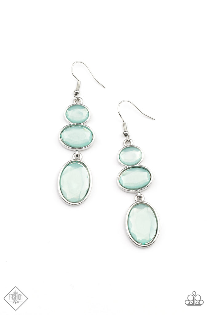 Tiers Of Tranquility - Blue Earrings - May 2021 Fashion Fix - Paparazzi