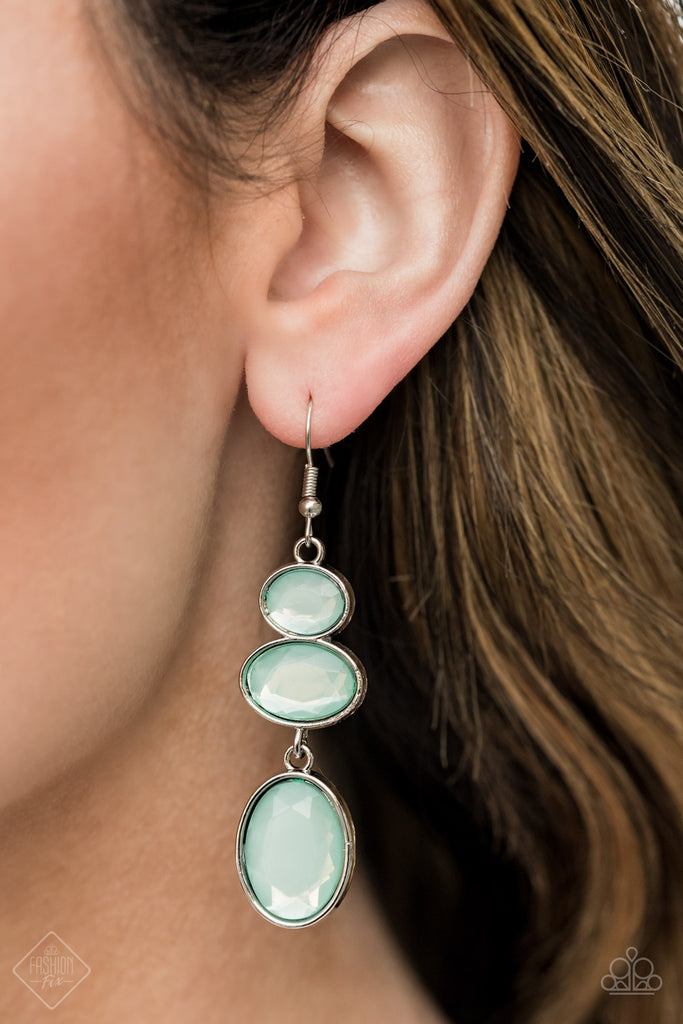 Tiers Of Tranquility - Blue Earrings - May 2021 Fashion Fix - Paparazzi