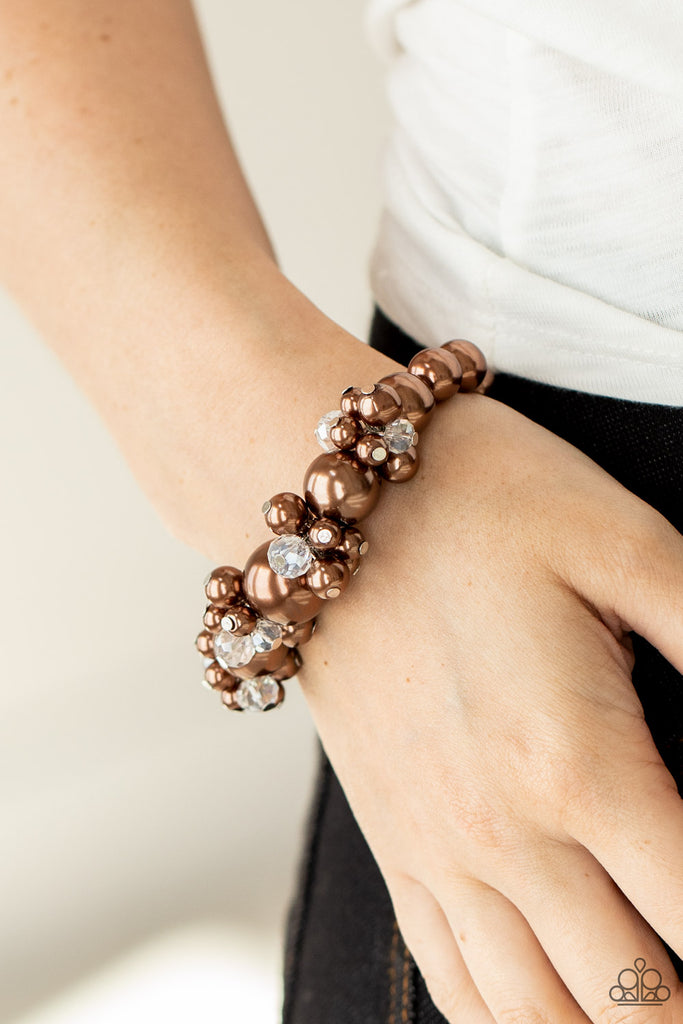 Upcycled Upscale - Brown Pearl Bracelet - Paparazzi