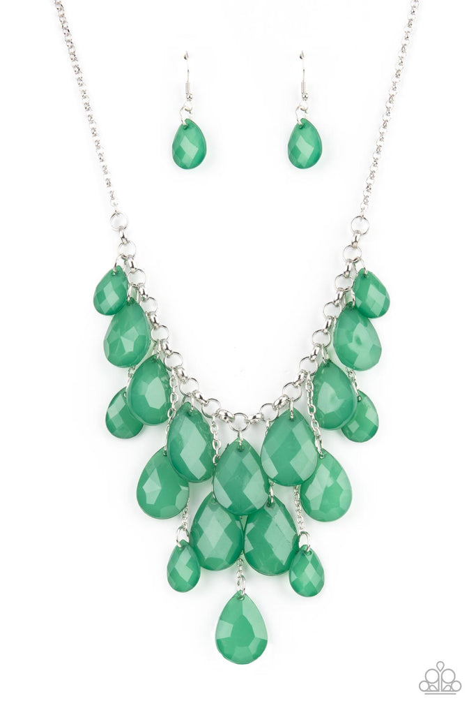 Front Row Flamboyance - Green Necklace - Paparazzi