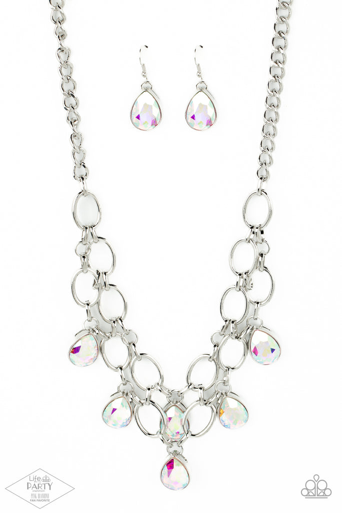 Show-Stopping Shimmer - Multi Iridescent Necklace - Pink Diamond Life Of The Party