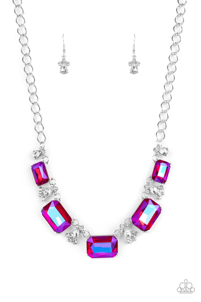Flawlessly Famous - Pink Iridescent Necklace - Paparazzi