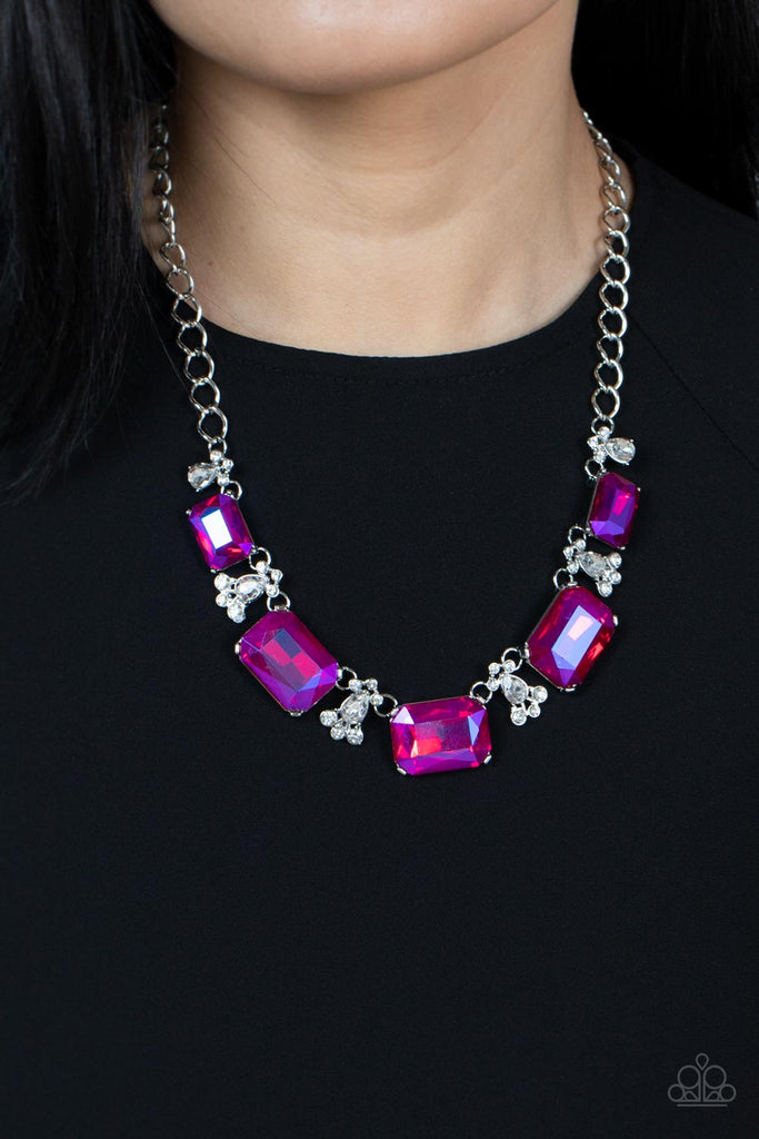 Flawlessly Famous - Pink Iridescent Necklace - Paparazzi