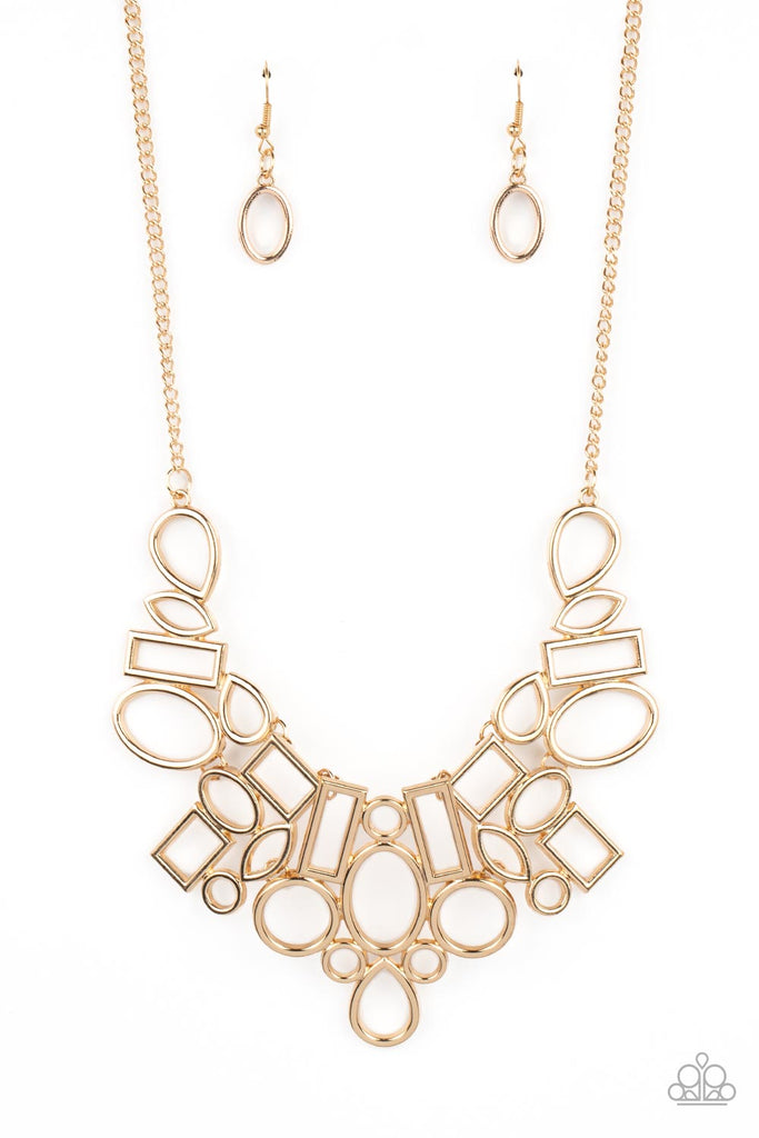 Geometric Grit - Gold Necklace - Chic Jewelry Boutique