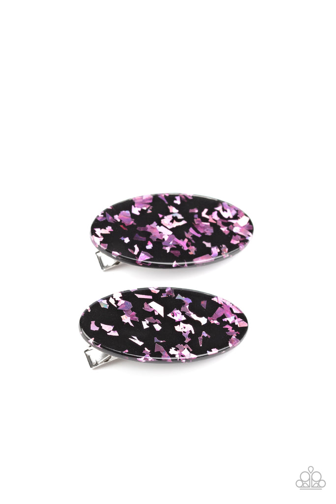 Get OVAL Yourself! - Pink Iridescent Fleck Hair Clips - Paparazzi