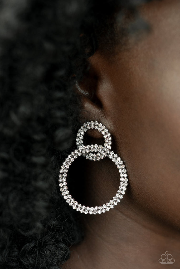 Intensely Icy - Black Earrings - Life Of The Party December 2021 - Paparazzi