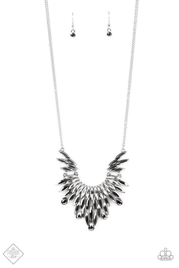 Leave it to LUXE - Silver Hematite Necklace - October 2020 Fashion Fix - Paparazzi