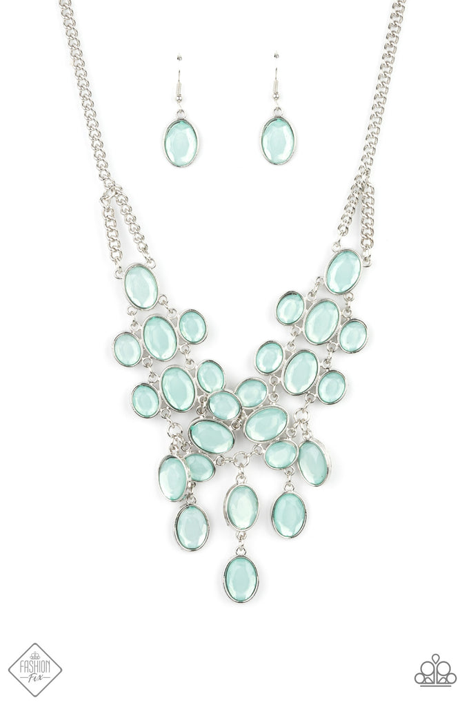 Serene Gleam - Blue Necklace - May 2020 Fashion Fix Paparazzi