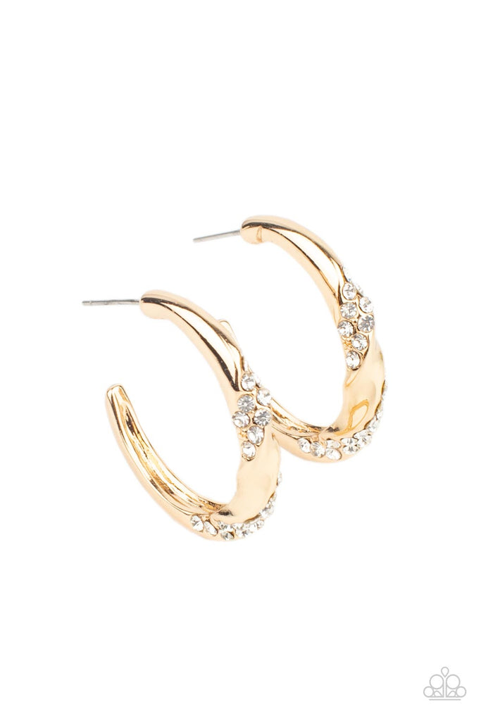 Subliminal Shimmer - Gold Hoop Earrings - Paparazzi