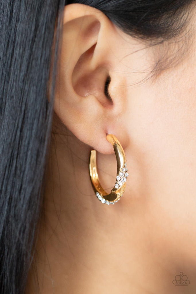 Subliminal Shimmer - Gold Hoop Earrings - Paparazzi