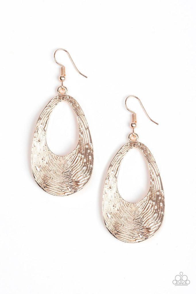 Mean Sheen - Rose Gold Teardrop Earrings - Paparazzi Accessories - Chic Jewelry Boutique by Andrea