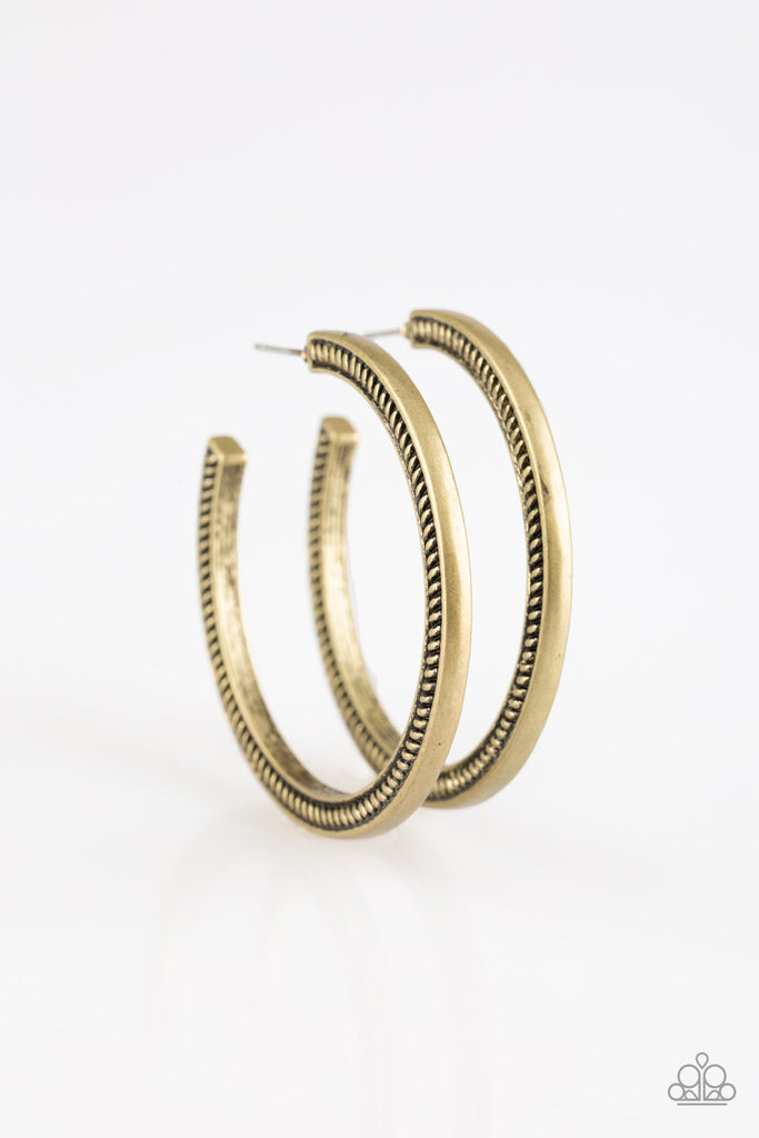 This Is My Tribe - Brass Hoop Earrings - Paparazzi