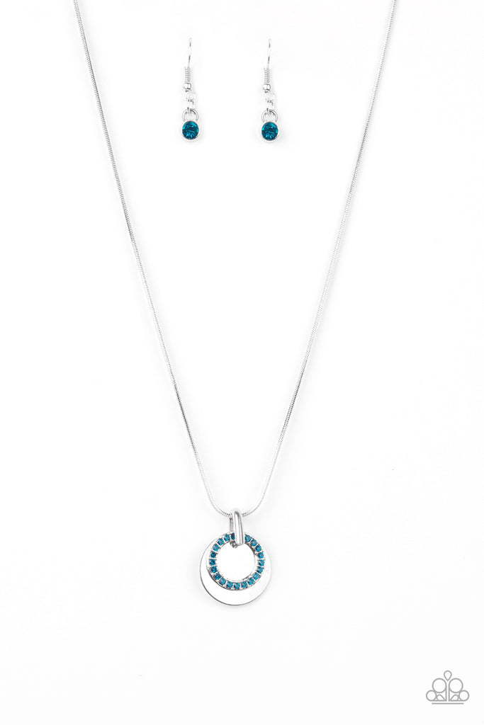 Front and CENTERED - Blue Rhinestone Necklace - Paparazzi