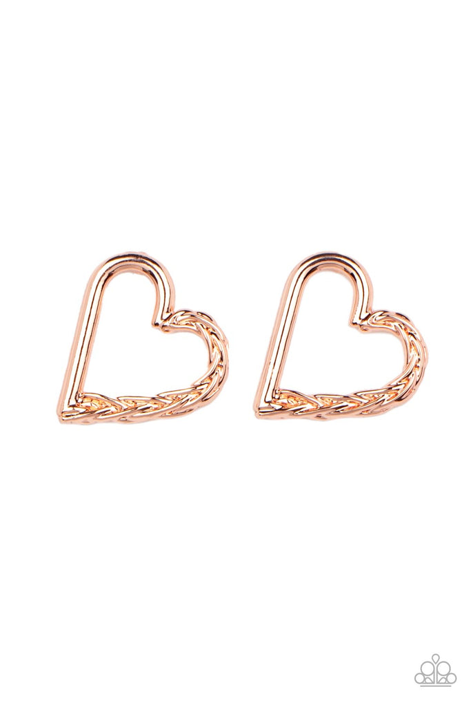 Cupid, Who? - Copper Heart Earrings - Paparazzi