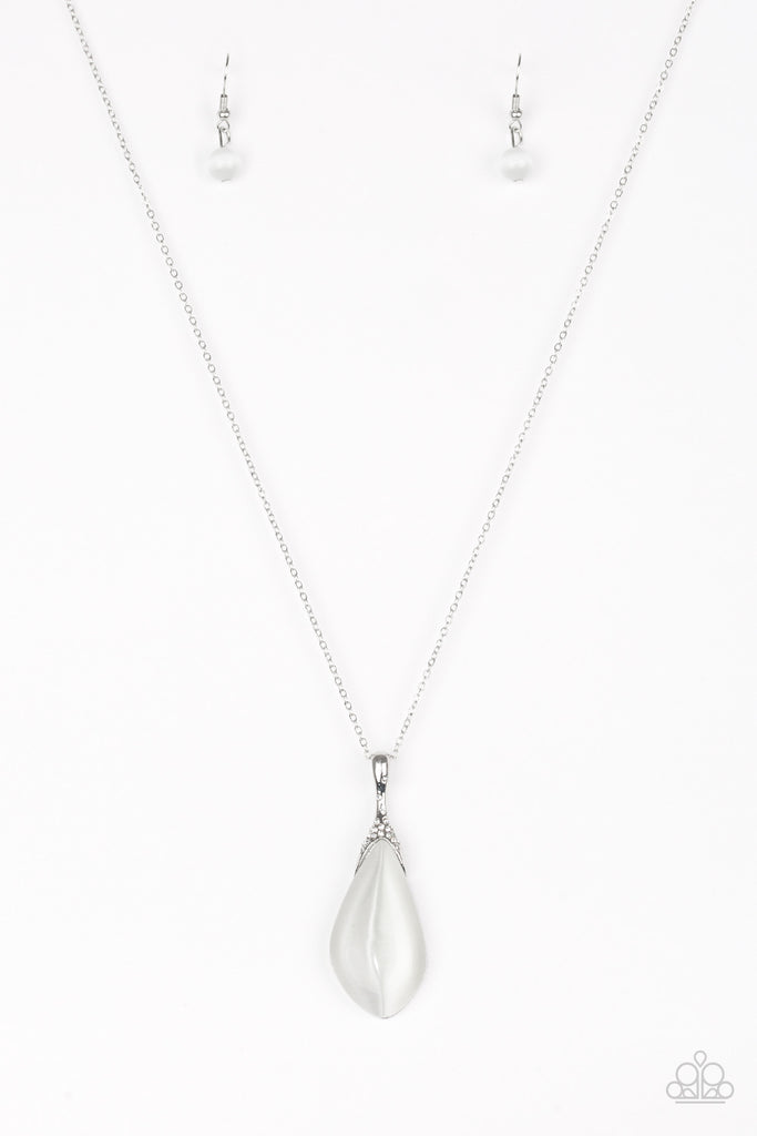 Friends In GLOW Places - White Moonstone Necklace - Paparazzi