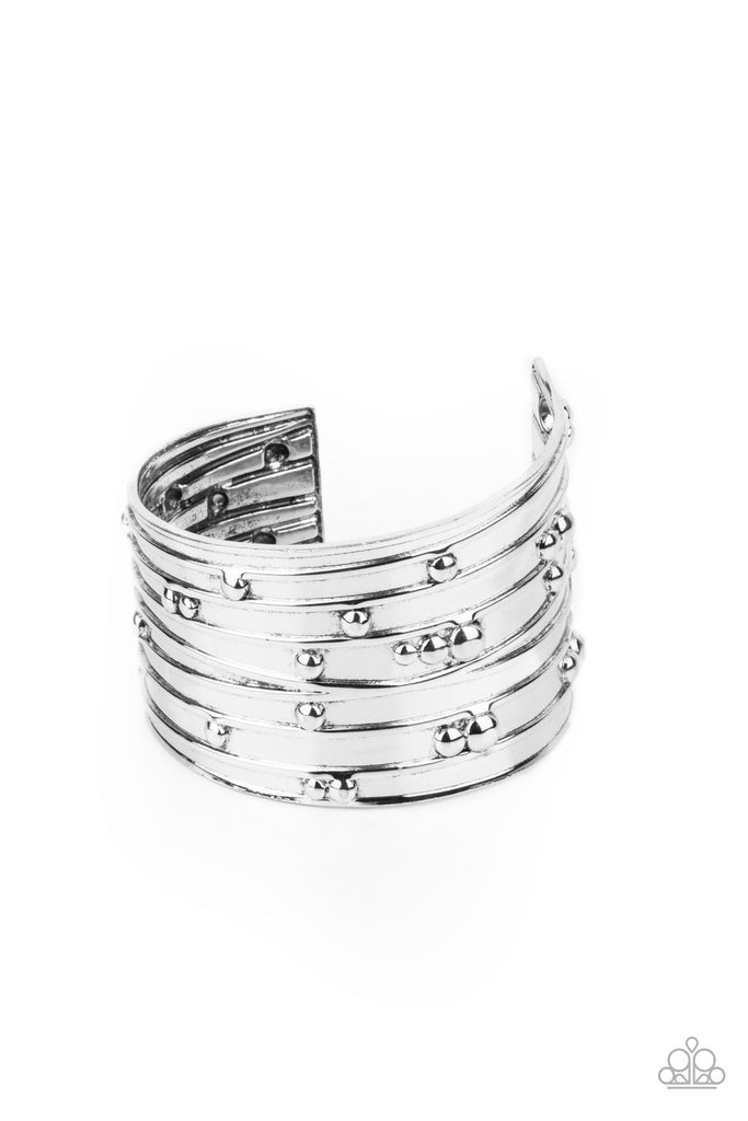 Mechanical Motif - Silver Bracelet - Chic Jewelry Boutique