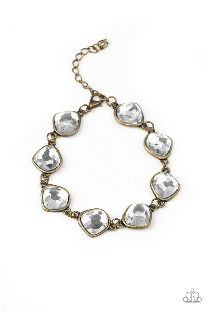 Perfect Imperfection - Brass & White Bracelet - Paparazzi Accessories