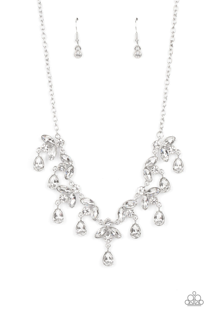 Vintage Royale - White Rhinestone Necklace - Paparazzi