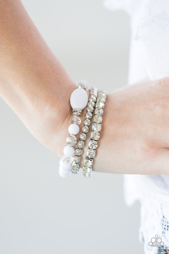 Come What May and Love It - White Bracelet | Paparazzi Accessories | $5.00
