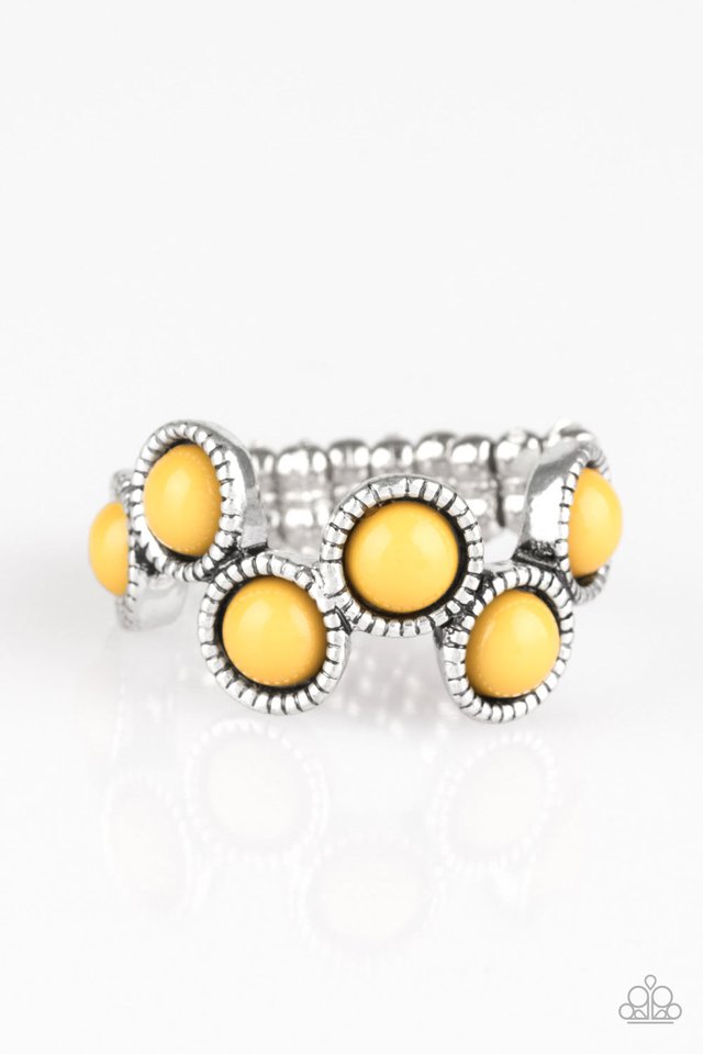 Foxy Fabulous - Yellow Ring - Paparazzi Accessories - Chic Jewelry Boutique by Andrea