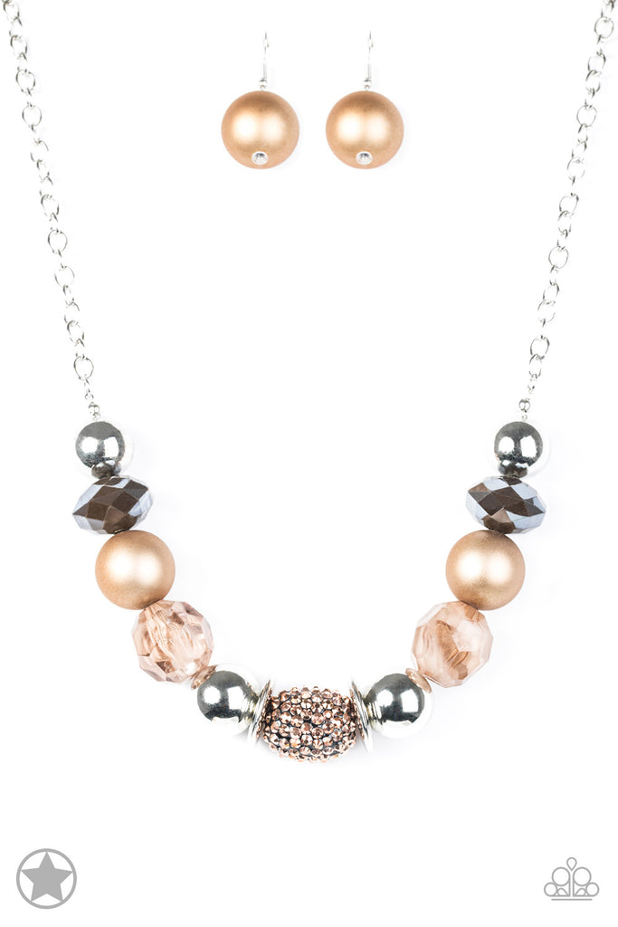 A Warm Welcome - Brown & Copper Blockbuster Necklace - Chic Jewelry Boutique