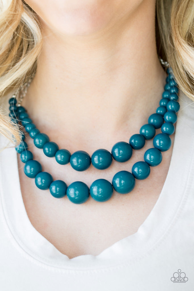 Full Bead Ahead - Blue Necklace & Earring Set - Paparazzi Accessories - Chic Jewelry Boutique by Andrea
