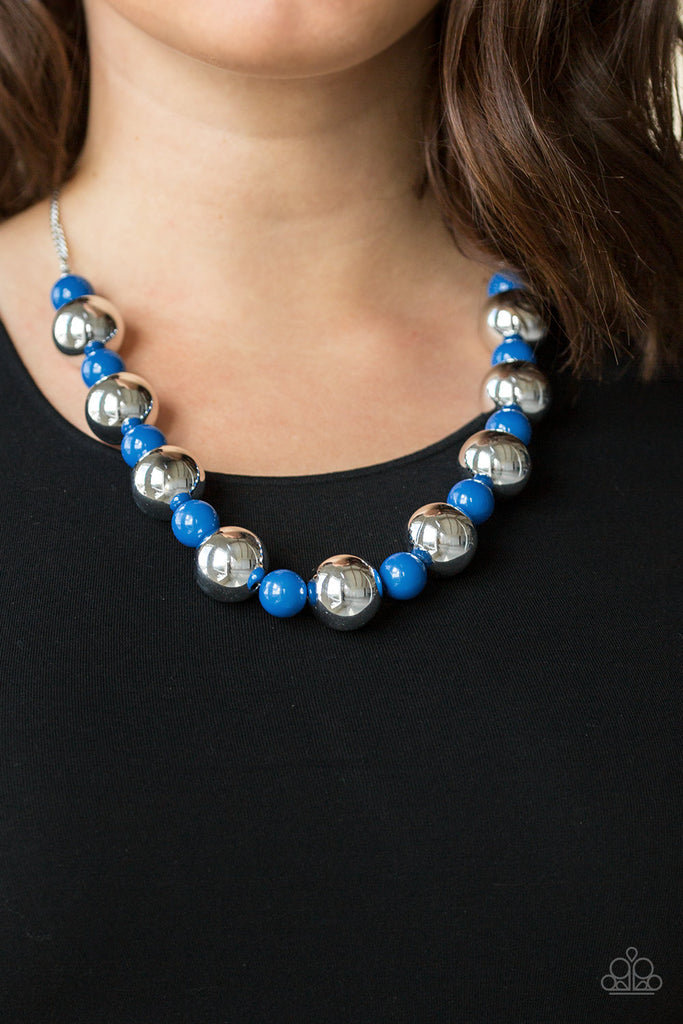 Top Pop - Blue & Silver Necklace - Paparazzi Accessories